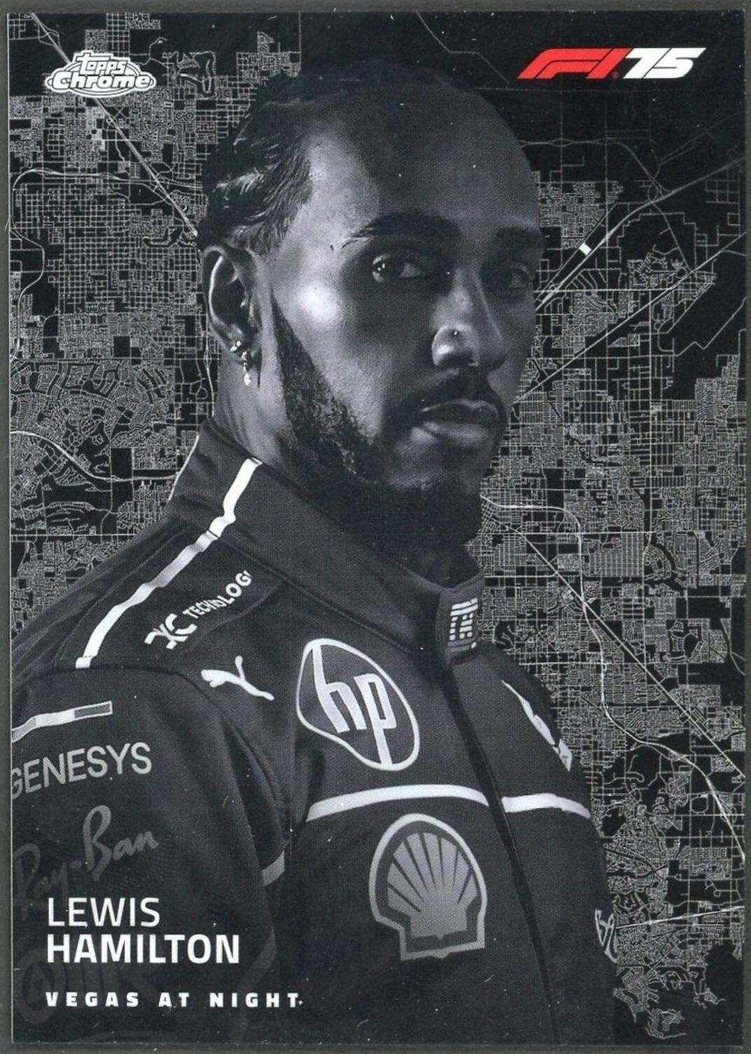 Lewis Hamilton 2025 Topps Chrome Formula 1 Vegas at Night VGS-2 card