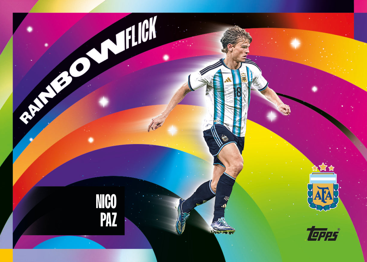 Nico Paz 2026 Topps Argentina Team Set Rainbow Flick card